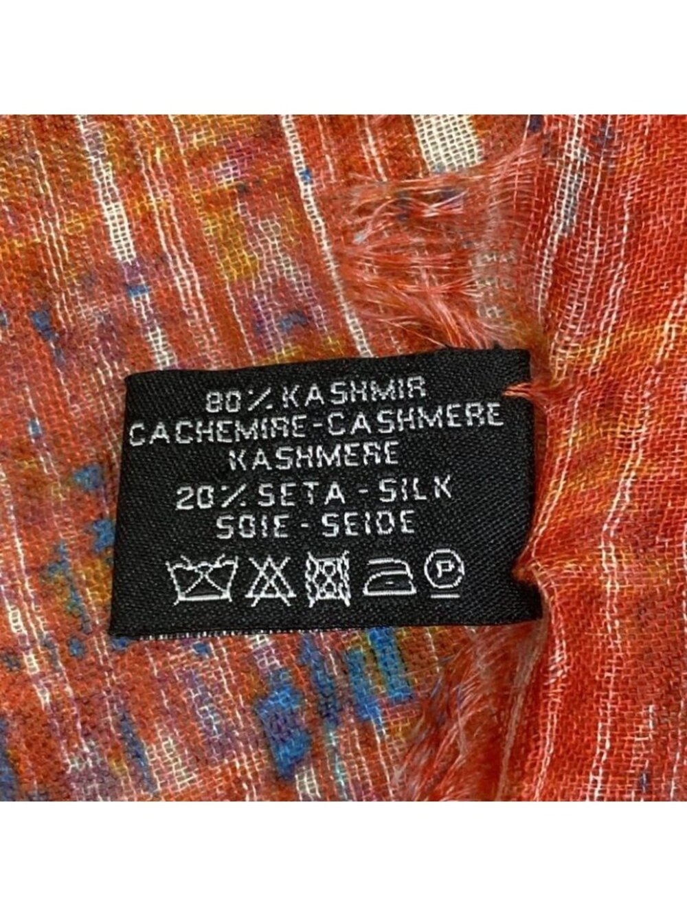 Chanel Shawl Purple Green Multi Cashmere Silk Scarf - Picture 3 of 6